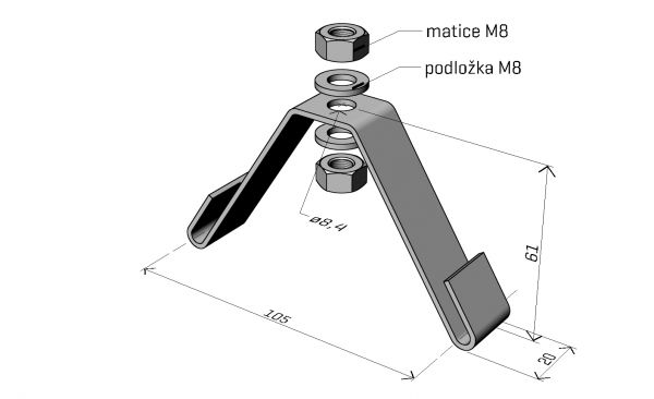 držák žlabu DZM 3/100 ŽZ Merkur ARK-224030